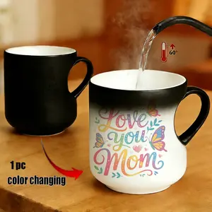 Magic Color-Changing Heart Mug, Love You Mom Design, Thermosensitive Ceramic, 330ML, Mother's Day & Birthday Gift for Moms, Drinkware, Ceramic Printed Drinkware