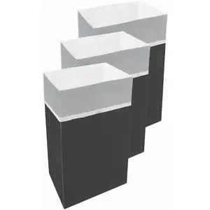 30 Gallon Disposable Pop-Up Trash Cans (3-Pack) with Fitted Bags Foldable Garbage & Recycling Bins for Parties, Events & Kitchen (Black, 30" H x 14" W x 17" D)