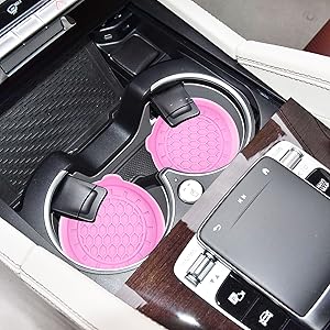 4-Pack Silicone Universal Coasters for Car Cup Holders, Deep Cup Shape, Water-Resistant, High-Temperature-Resistant, Non-Slip, Easy-to-Clean, Scratch-Proof, Unique Finger Slot Design for Cars, SUVs, Boats