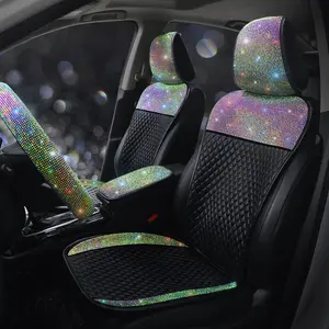 Rhinestone Decor Car Seat Cover, Shinny Car Seat Protector, Universal Car Interior Decoration Accessories for Car, SUV, Truck