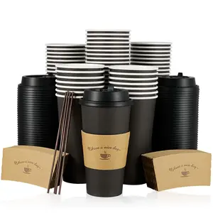 100pc 10～20oz Bulk Coffee Cups | Paper to-Go Cups for Coffee, Tea, Hot Chocolate | Food-Grade | Restaurant Supply Events Convenience Disposable outdoorfun
