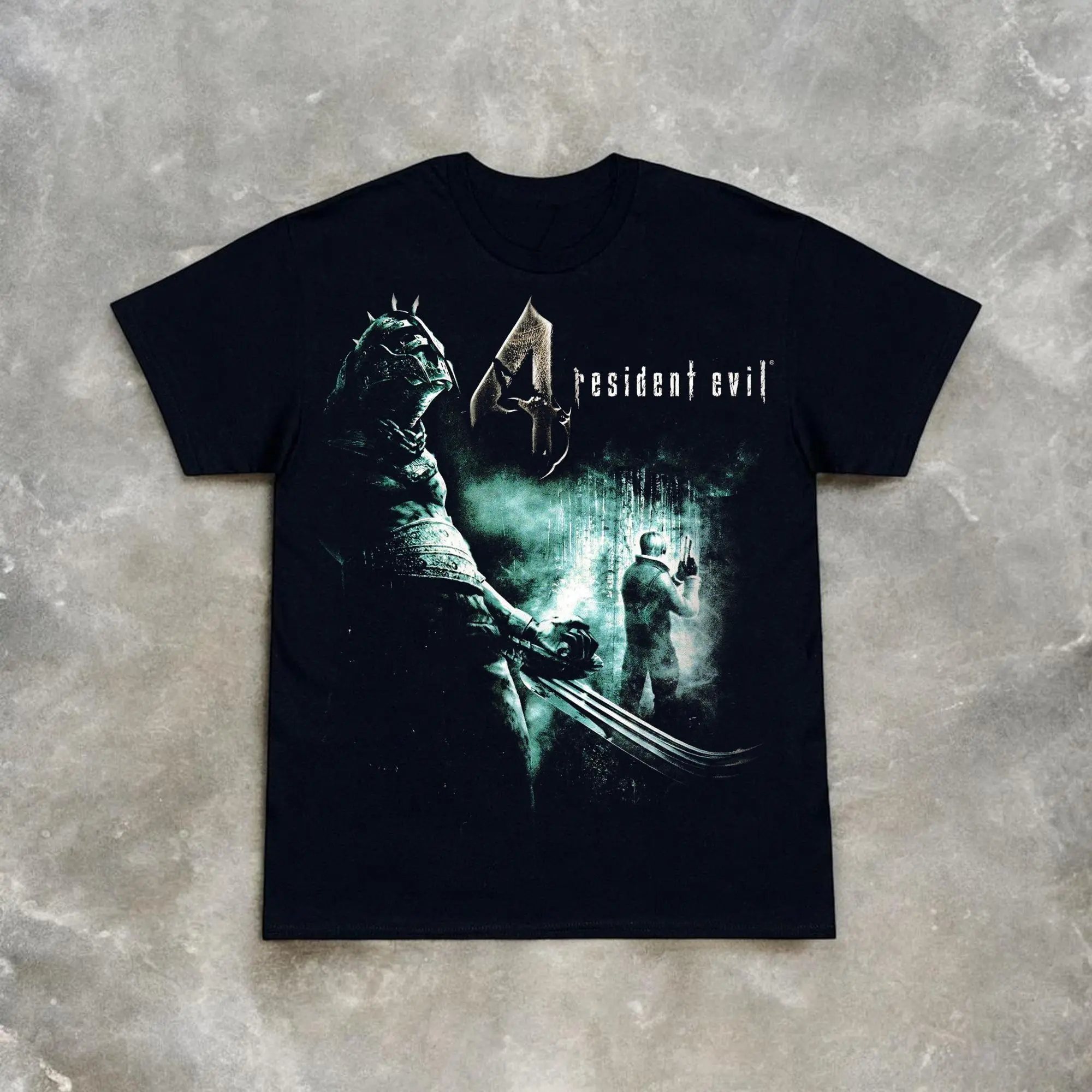 Retro PS2 Resident Evil 4 Leon S. Kennedy, Vintage Y2K Video Game T-Shirt Grunge Streetwear Aesthetic Tee