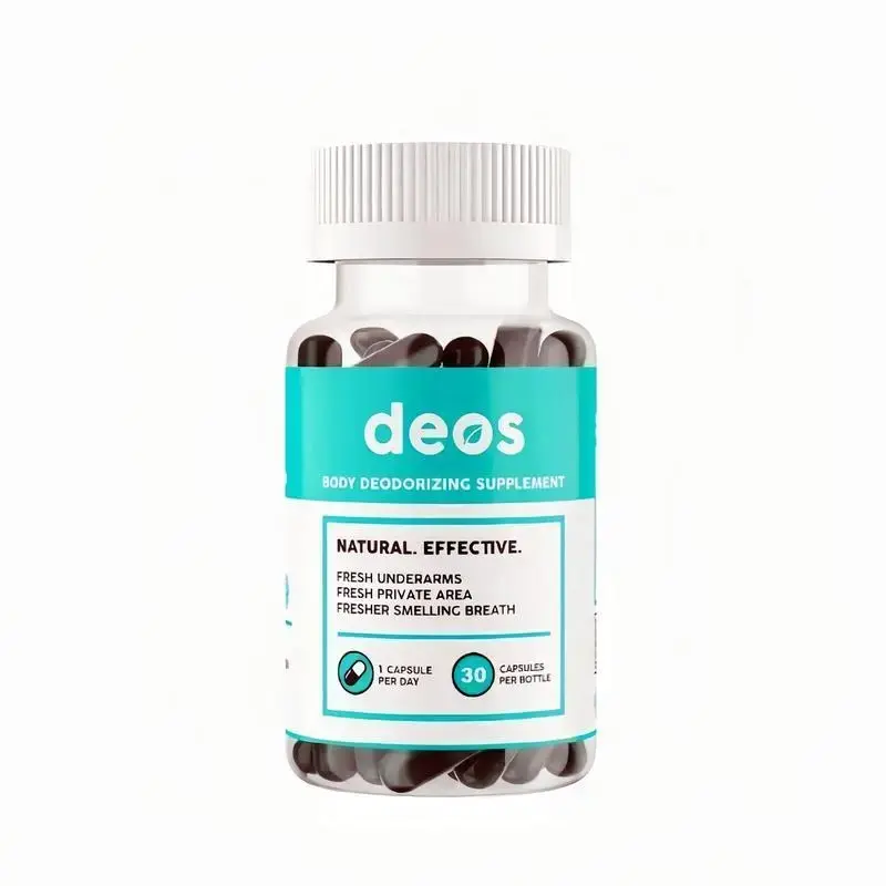 DEOS Internal Deodorant Supplement - Natural Chlorophyll Pills for Healthcare, Gut Health, Skin Health & Detox Support - Full Body Odor Control - 30 Capsules