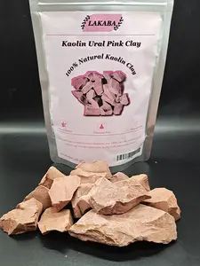 Edible Ural Pink Kaolin Clay, 100% Natural & No Additives, Slightly Cohesive Earth Treasure, 7oz (200g),summervibes