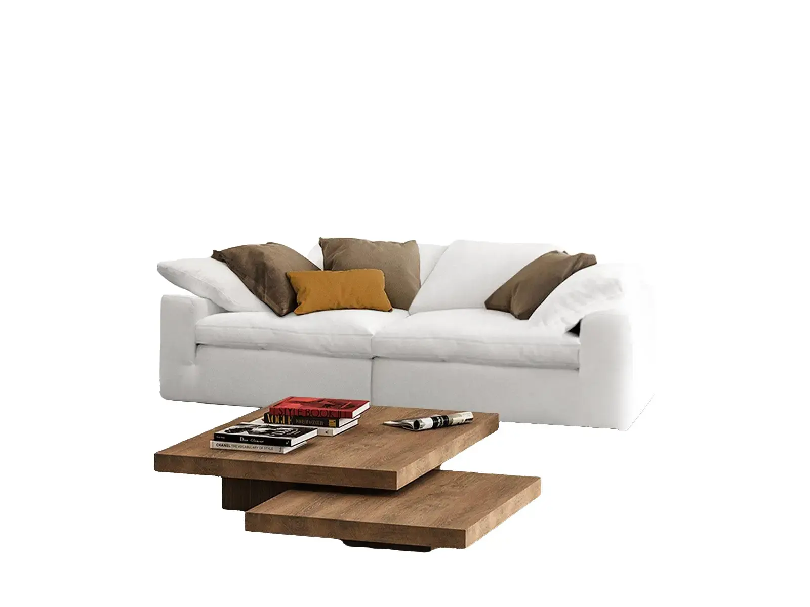 92" Feather Filling Cloud Couch cloudcouch fluffycouch wavecouch brown removable gray soft cloud couch