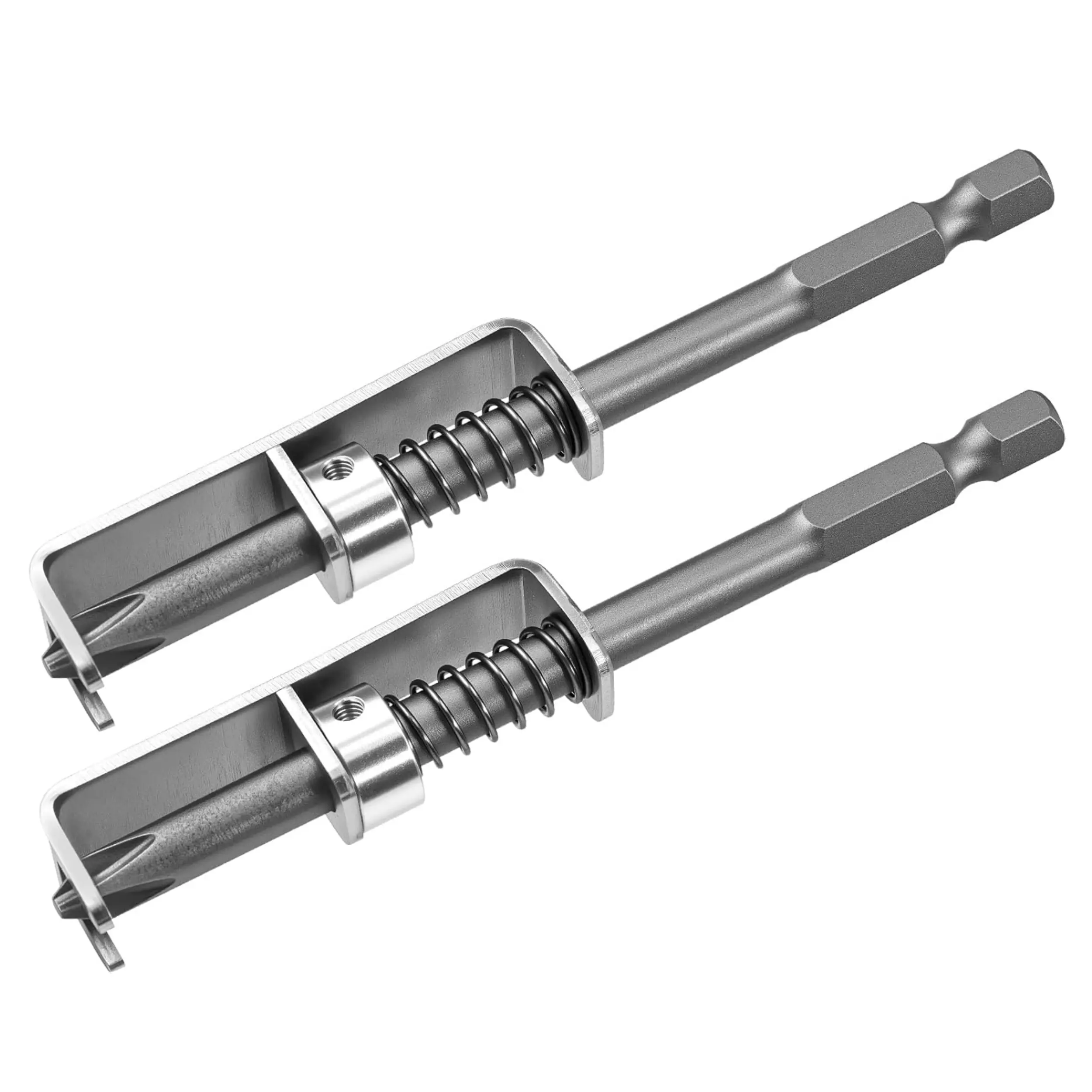 2PCS Spring-Loaded Screw Holder Bits – Power Tool Accessories, Anti-Drop Single-Hand Operation, Universal Fit for Electricians & Daily DIY Home Repair, Reliable Practical Tools, Durable Steel Construction, Holds Screws Securely for Effortless Driving