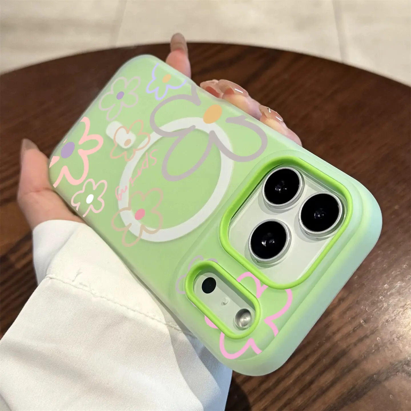 Cute Floral MagSafe Phone Case, Coquette Aesthetic Shockproof Protective Cover, Full Camera Bumper, Soft Silicone Case for iPhone 17 16 15 14 13 12 & Samsung Galaxy S25 S24 S23, Ios/Android