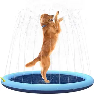 Pet Water Mat Outdoor Play Toy for Cats and Dogs, Fun Sprinkler Pool for Pets, Ideal Summer Entertainment Accessory, Inflatable Sprinkler Pad