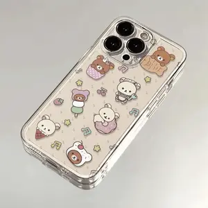 Y2k Japan Cute Music Dessert Relaxing Bear Phone Case ,For iPhone 17 16 15 14 13 12 11 - The Fashionable Design Phone Case Best Christmas Gift For Fans!