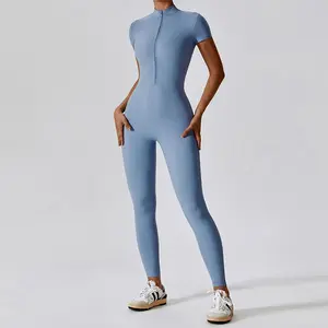 Zipper one-piece yoga suit Naked yoga onesie Quick-drying fitness yoga onesie outfit casual sport jumpsuit crotch activewear stylish winter knit must-have compression fit top