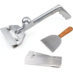 Heavy Duty Casting Aluminum Commercial Griddle Scraper with 5 Blades and Small Slant Edge