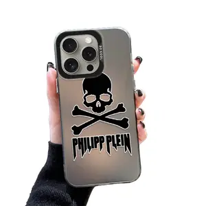 P-Philipp Fashion Plating Hard Case for iPhone XS 16E SE4 12 16 15 14 13 11 Pro Max X XR 8 7 Plus SE 2020 Shockproof Back Cover with Philipp Plein Skull Design - Protective Cellphone Protection Casing