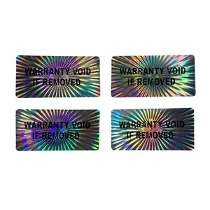 196pcs/392pcs Warranty VOID If Removed Security Tamper Evident Laser Hologram Stickers, Silvery Waterproof Packaging for Sealing