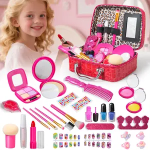 Kids Washable Makeup Girls Toys - Real Makeup Kit Kid Make up Set for Toddlers Children Princess Dress Up Christmas Birthday Gifts Toys for 3 4 5 6 7 8 9 10 11 12 Year Old Girls