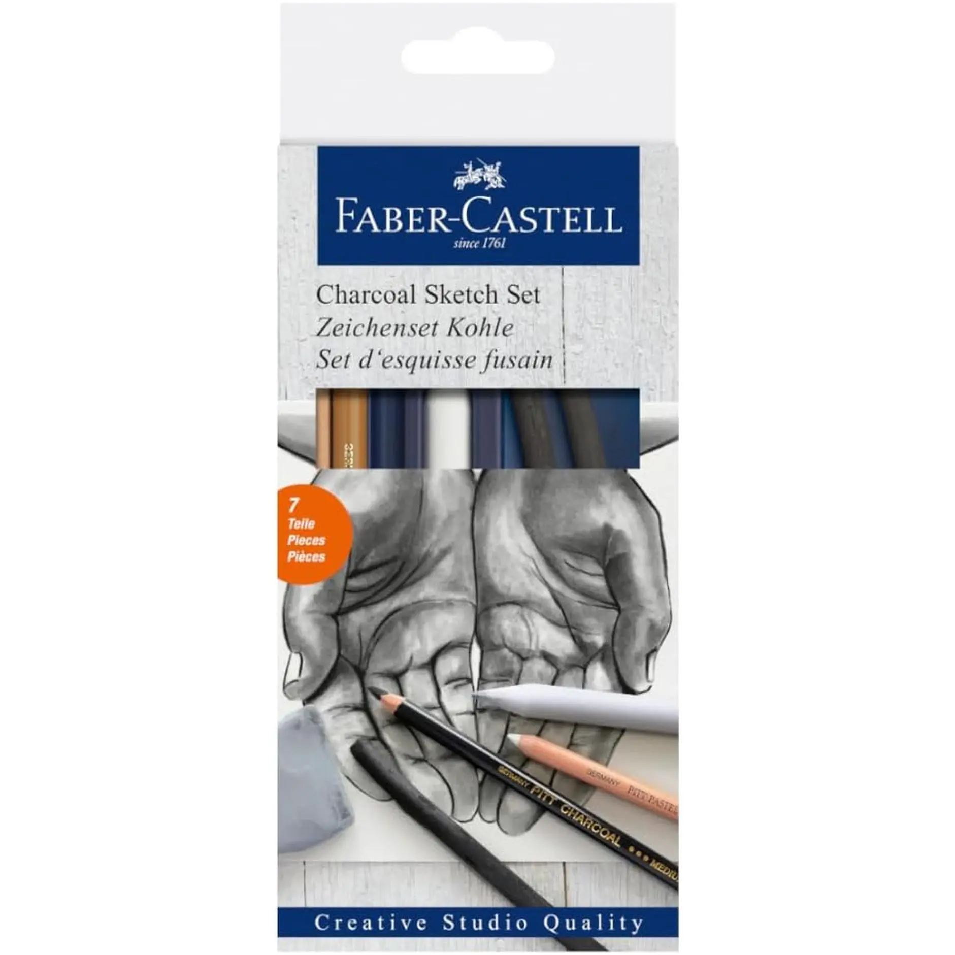 Faber-Castell Charcoal Sketch Set - 7 Piece Charcoal and Pastel Art Supplies Set