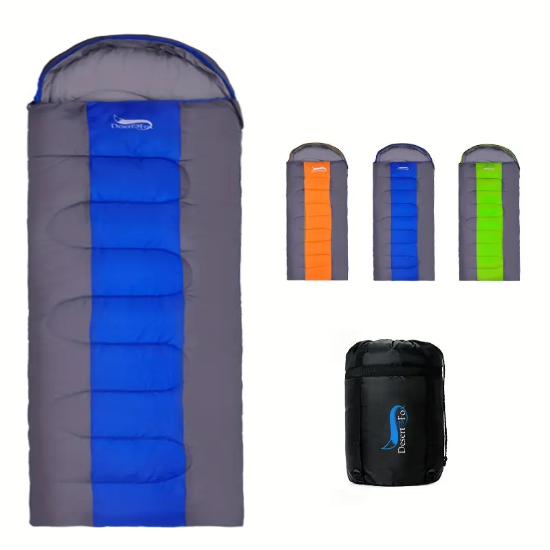 Desert & Fox Lightweight Zippered Closure Envelope Compression Sleeping Bag - 3-Season Warmth, Portable for Backpacking, Camping