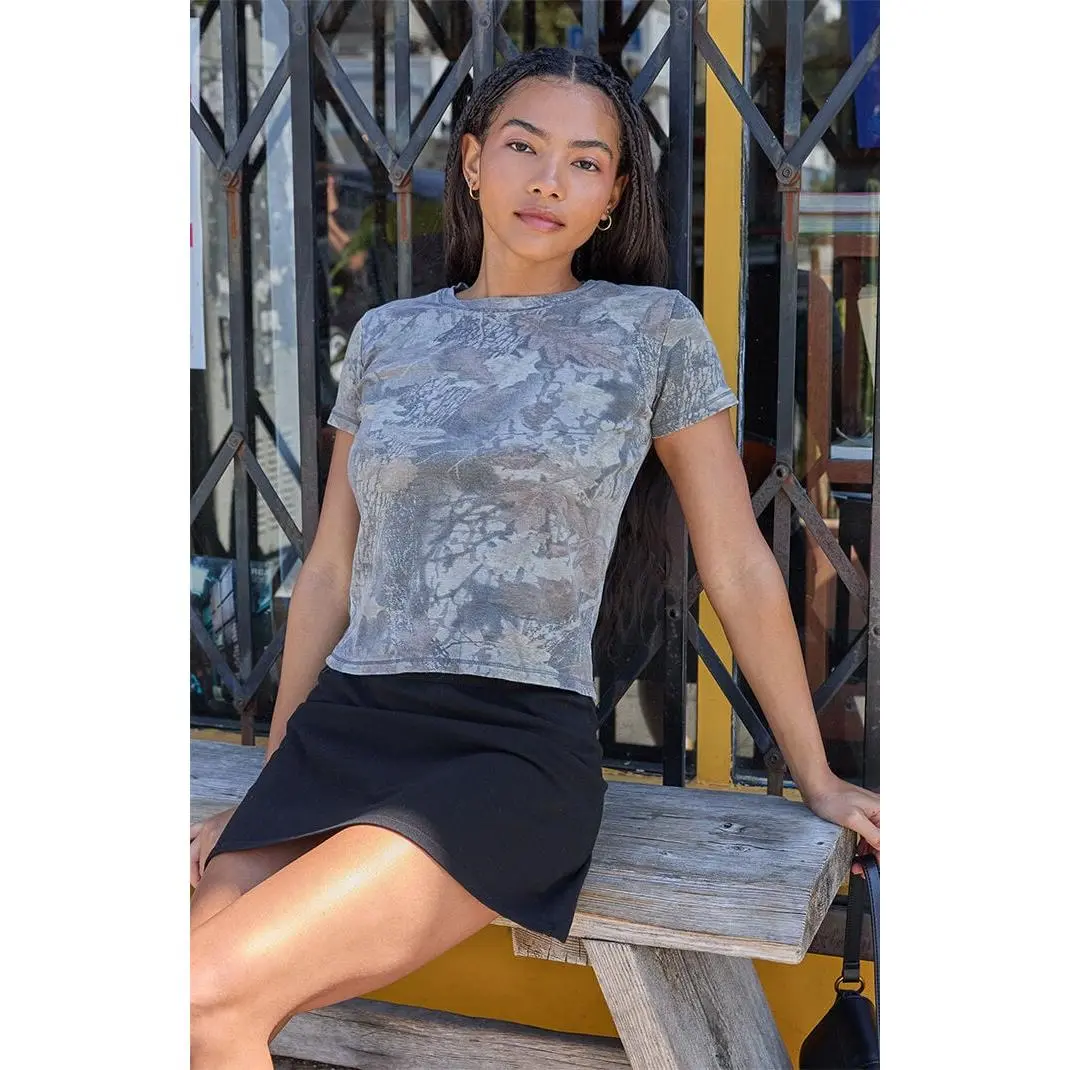 John Galt Women's Camo Loreen Short Sleeve Top