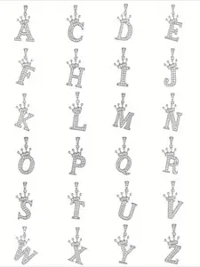 Crown Letter 26 English Letter Pendant Accessories Handmade DIY Necklace Jewelry, Give Friends and Family Gifts