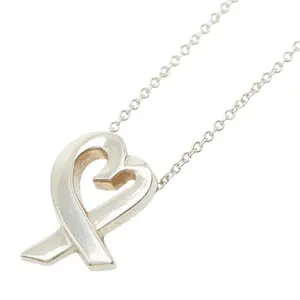 Pre-owned Tiffany & Co. Sterling Silver 925 (Ag925) Small Leather Goods Tiffany&Co. Loving Heart Silver Necklace