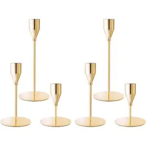 Taper Candle Holders for Wedding Table Centerpiece,Tall Taper Candlestick Holders Bulk Set of 6,Metal Candle Stick Holders for Dinning or Mantel Centerpiece,Party  Decor