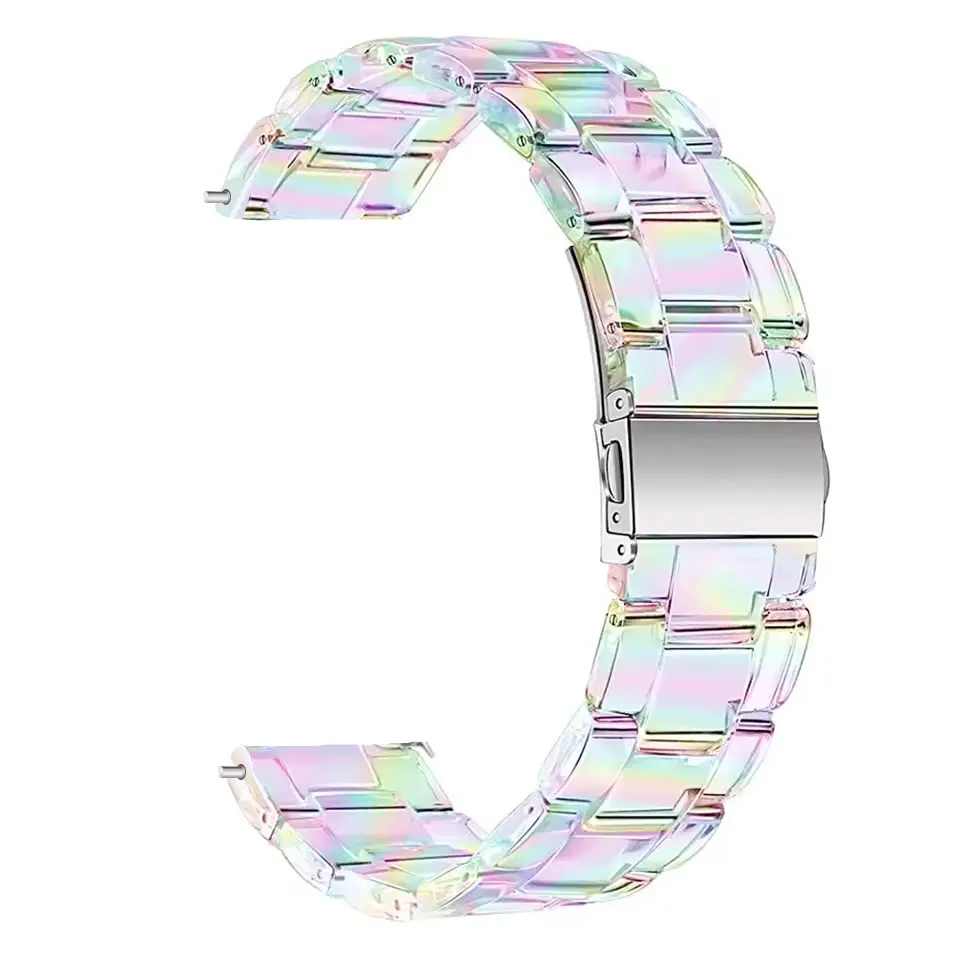 Universal 20mm Transparent Resin Bracelet Strap for Samsung Galaxy Watch, Huawei Watch Fit 5/pro/4 Series, Lightweight Colorful Band, Smart Watch Straps, Smart Watch Accessories, Smartwatch Strap