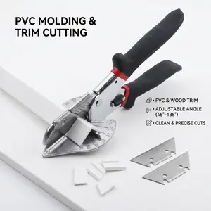 Multi-Angle Mitre Cutting Scissors, 45-135 Degree Adjustable Edge Cutter Hand Tool for PVC Plastic, Soft Wood, Home DIY Projects