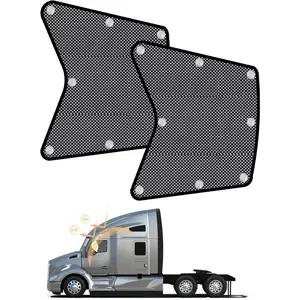 1 Pair Trucks Side Window Shades Fit for Freightliner Volvo VNL International Trucks, Mesh Semi Truck Accessories Interior for Sunshade Glass Protection UV Protection (Suction Cup)