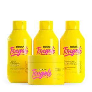 La pocion Kit para Rizos Tongole Shampoo, Crema para peinar, tratamiento y Mascarilla Tongole (4 Pack)
