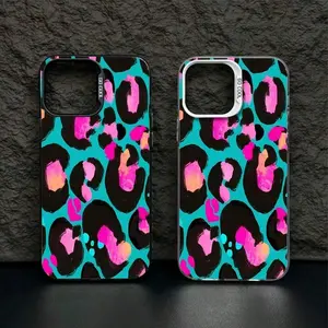 Neon Leopard Print Fashion Element-Design Protective TPU Cellphone Casing, Shockproof Drop-Protection Accessory for iPhone 16,15,14 Pro Max,13,12,11,XR,XS Plus, Comfortable Hand Feel, Ideal Gift for Family and Friends
