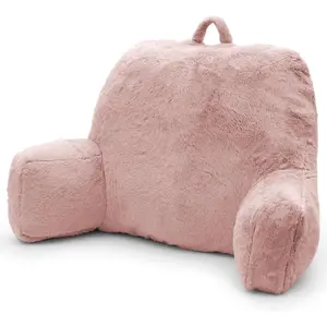 Reading Pillow Large Bed Pillow,Backrest with Arms,  Support for Sitting Up in Bed, Couch for Lounging Bedrest,Pink