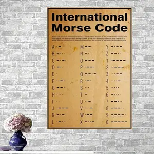 [UNFRAMED POSTER] nternational Morse Code Education Learning Print Canvas Wall Art Decor Poster, Home Office Farmhouse School Classroom Kitchen Living Room Bedroom Wall Decor, No Frame