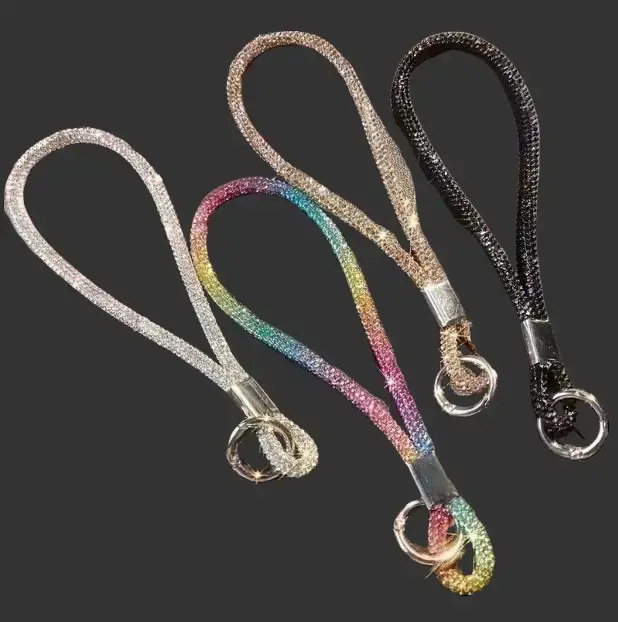 Secure Sparkly Crystal Cellphone Wrist Strap - Free Patch, Aesthetic Tech Wristlet, Phone Charms, Fits Smartphones for Everyday Use & Selfies, Mobile Accessory, Phone Wristlet, Lightweight