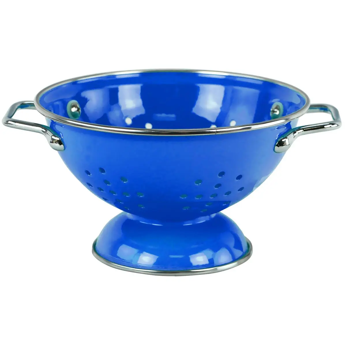 212 MAIN 1 Qt Powder-Coated Azure Colander - Kitchen Accessory for Food, Vegetable Straining, Hand Wash Safe, with Easy-Drainage Holes, Kitchen Accessories, Pasta Strainer