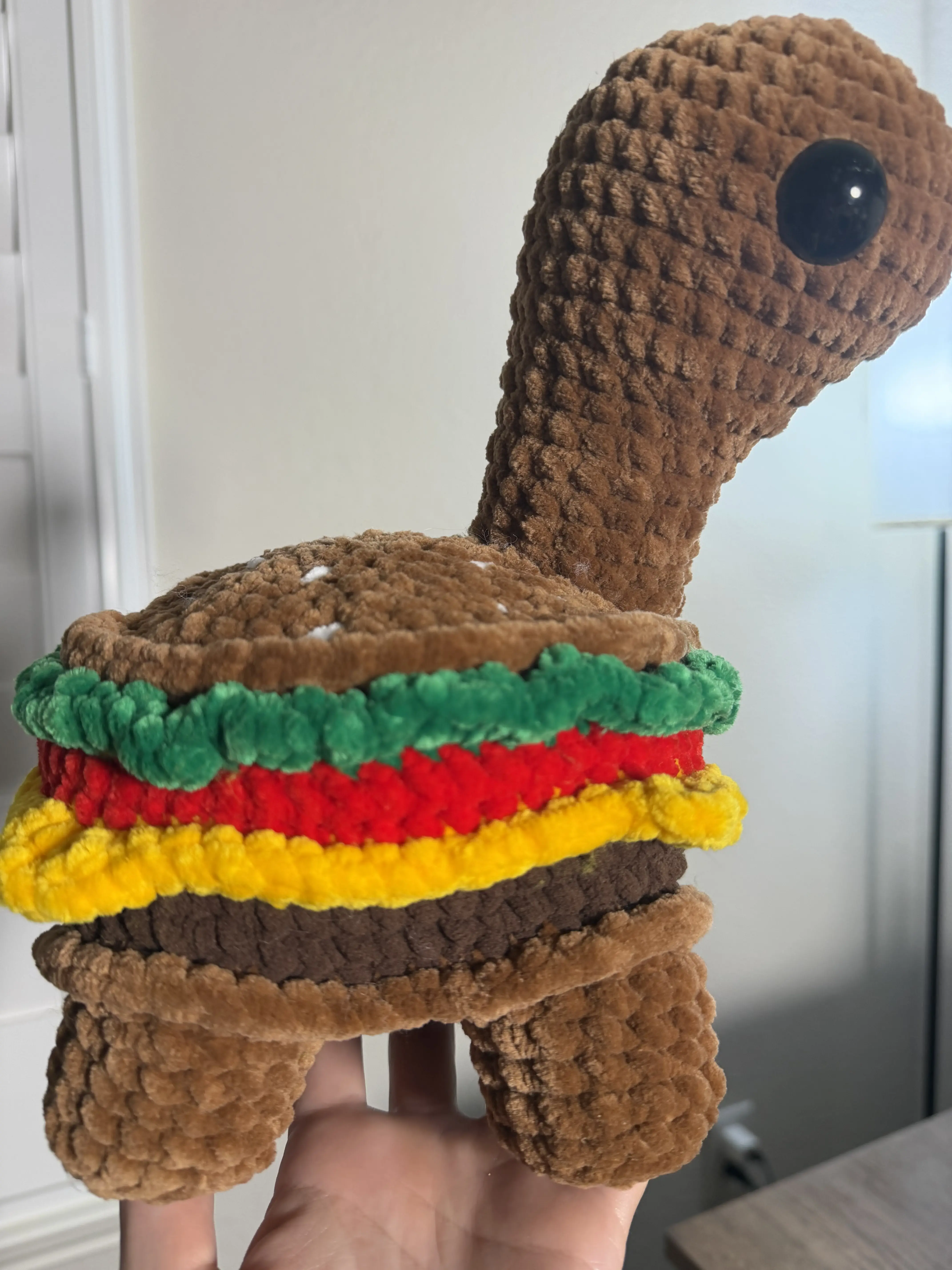 Handmade Crochet Burger Dino