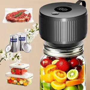 Electric Mason Jar Vacuum Sealer Kit, 3-in-1 Handheld Automatic Vacuum Sealer for Mason Jars, Food Savers & Containers, Ideal for Canning Jams, Pickles, Dry Foods & Grains, Great Gift for Mom – Black