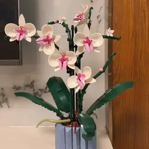 IN STOCK! 608pcs Assembled DIY Bricks Orchid Flower Bouquet Plant Decor Building Set 10311 For Girlfriend Wife Christmas Gift