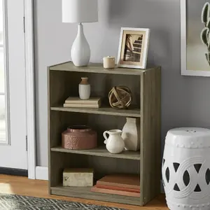 Adjustable Shelves 3-Shelf Bookcase in Rustic Oak