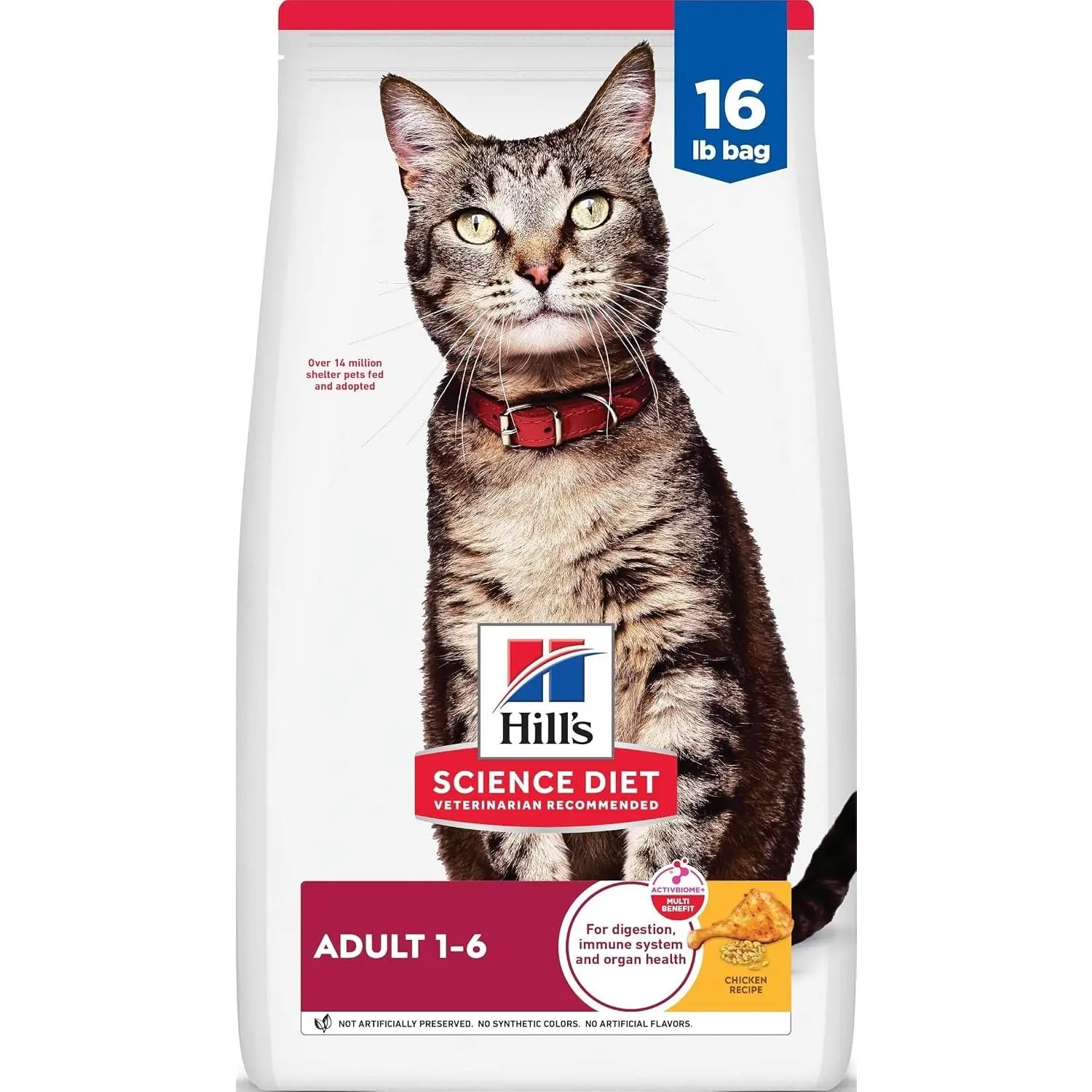 Hill's Science Diet Adult 1-6 Dry Cat Food, #1 Veterinarian Recommended Chicken Recipe, 16 lb Bag