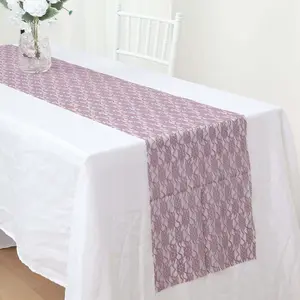 Floral Lace Table Runner 12"x108" Violet Amethyst - Delicate and Ornate Table Decor