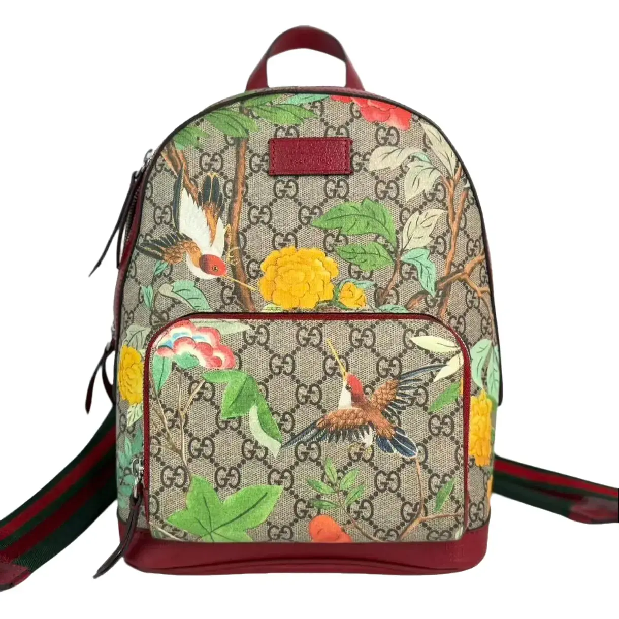 Pre-owned GUCCI Leather Backpacks GG Logo Supreme Tian Flore Backpack