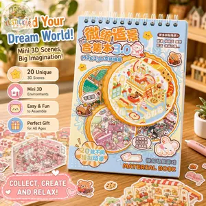 3D Scene Sticker Book 48pcs Set Cute Cartoon Creative Stickers for Scrapbooking & Journal Making DIY Decorative Stickers for Crafting