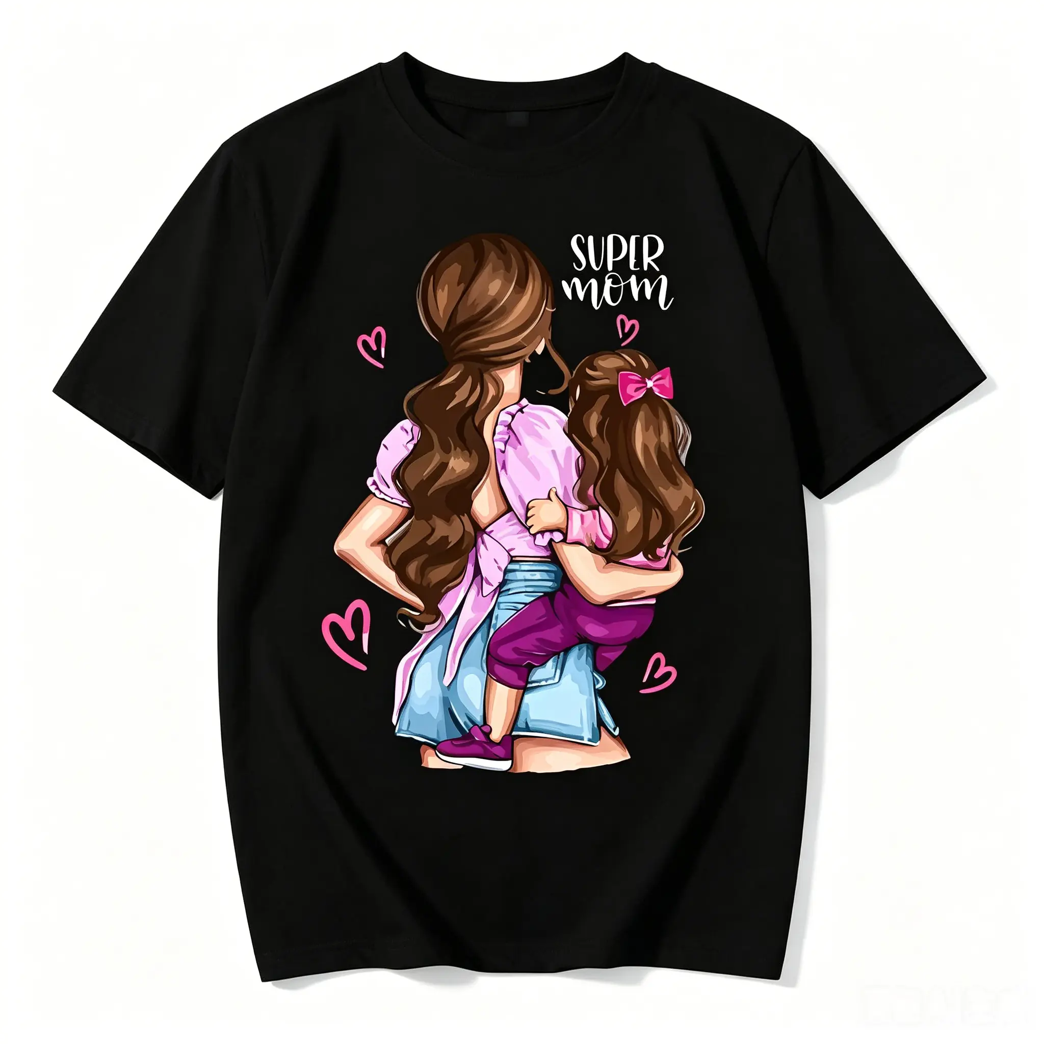 Women's Graphic Maternity T-Shirt with Digital Print, Short Sleeve Round Neck Casual Top in Breathable Cotton, Classic, Refer To Size Chart