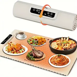 Portable Food Warmers - Silicone Heating Mat for Fast Heating, Adjustable Temperature, and Ideal for Family Gatherings, Parties Tableware Coasters