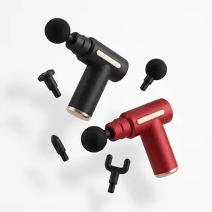 Premium Mini Massage Gun - Ultra-Light Compact Set Travel Massager with 4 Heads, Quiet Percussion, Relaxing Daily Deep Relaxation Tool for Gifting