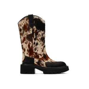 Daisy Dark Horse Pony Hair Lug Cowgirl Boots