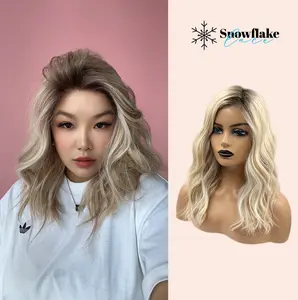 JBEXTENSION 18 Inches Wave Pre-Cut Snowflake Lace Frontlace Glueless Wig TERESA【PERMATEASE】【BENDY EAR TABS】