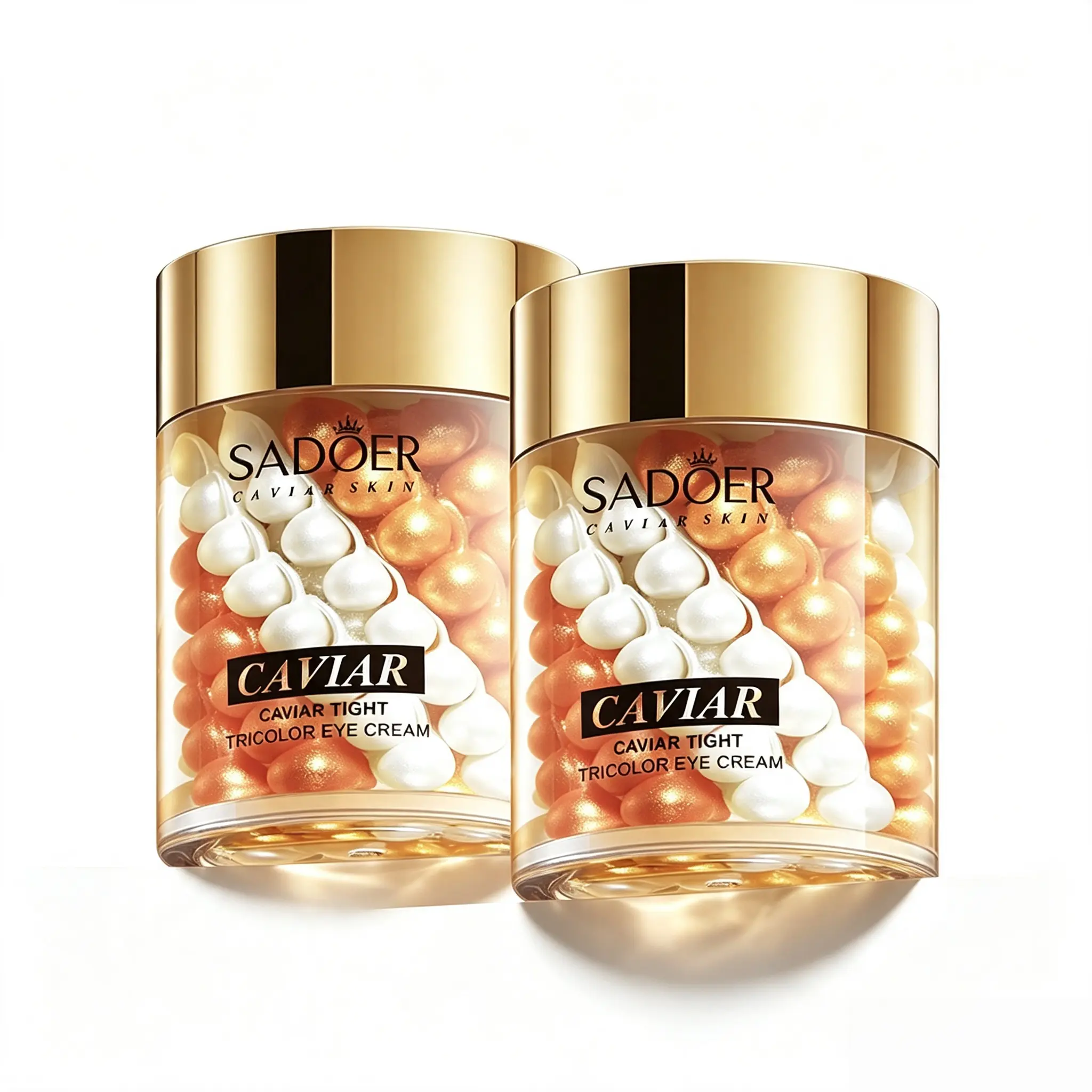 Sadoer Caviar Essence Cream 60g, Hydrating & Moisturizing Skin Care Cream for Women, Helps Improve  Dark Circles & Puffiness, Support Skin Tightening, Comes With Reusable Gel Eye Patches, Daily & Holiday Beauty Skin Care Supplies.