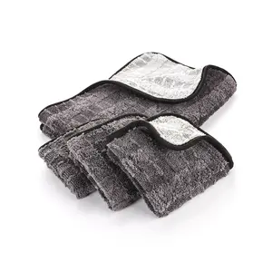 The Rag Company - Gauntlet Car Drying Towel BUNDLE - 70/30 Korean Microfiber, Dries Faster Without Scratching (3 12"x12" Towels and 1 30"x36")