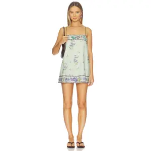 Free People Bali Take Me With You Mini Dress in Mint Combo