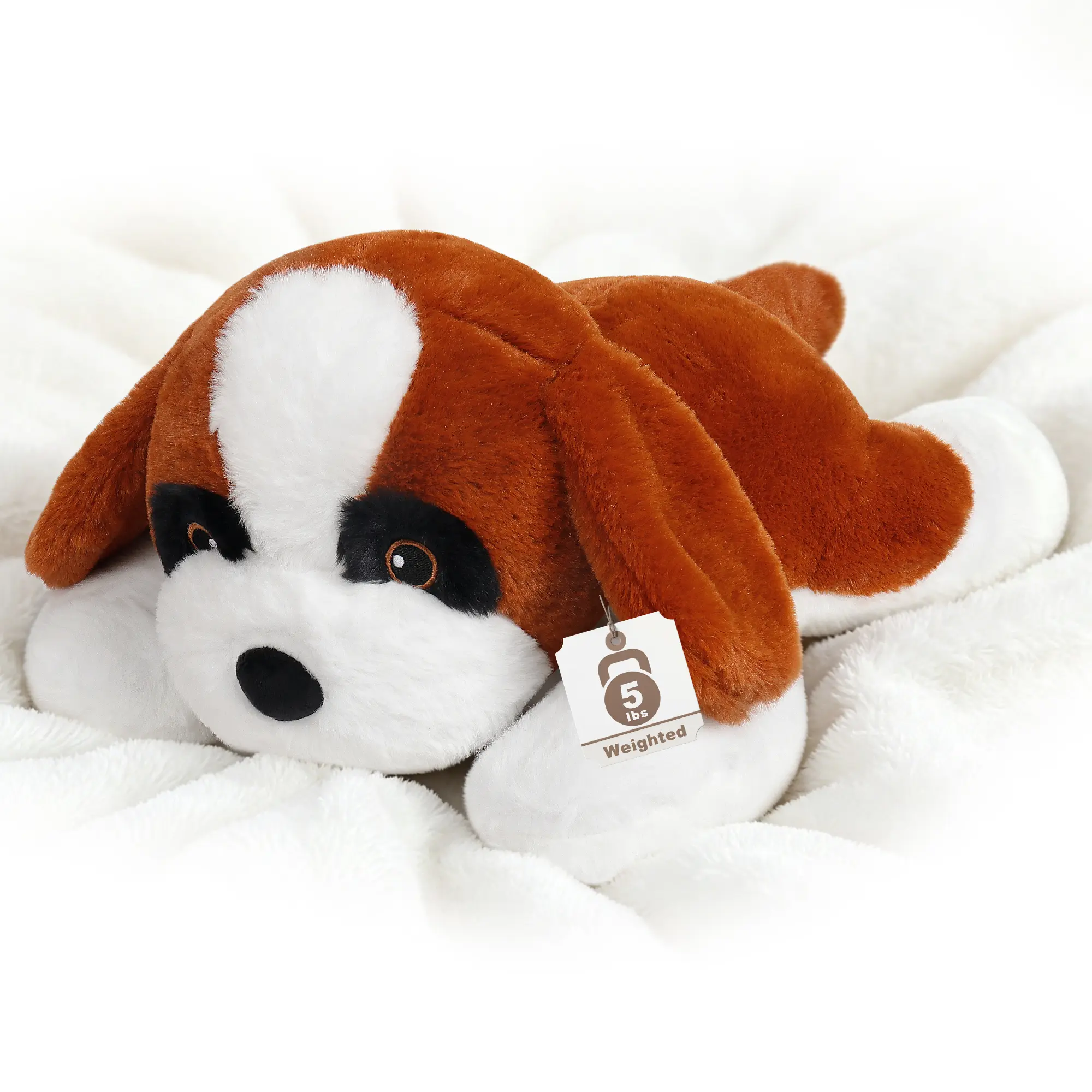 Weighted Cavalier King Charles Spaniel Stuffed Animal - 5lbs (Evenly Distributed Beads), 22in Soft Huggable Plush Pillow, Comfortable Perfect Companion, Cute Gift for Kids & Adults, 5 Pounds, 22 Inches
